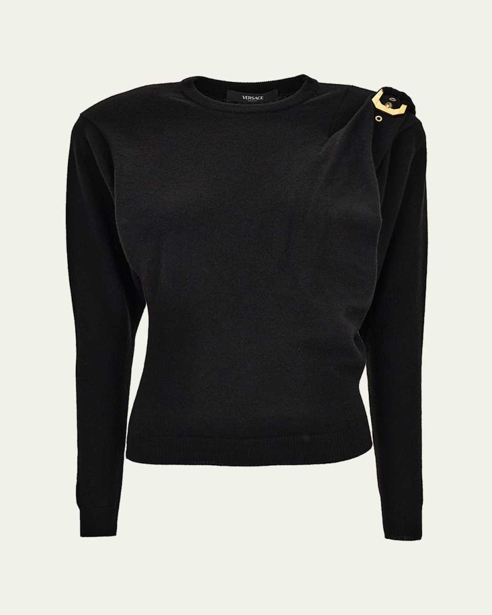 Wool Knit Buckle Sweater